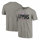 Men's LA Clippers Distressed Team Logo Gray T-Shirt FengYun,baseball caps,new era cap wholesale,wholesale hats